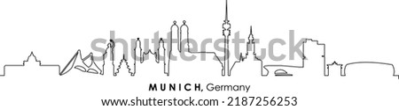 MUNICH bavaria germany City Skyline Vector
