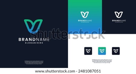 Minimalist letters V logo design inspiration