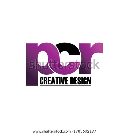 Letter PCR simple logo icon design vector