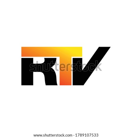 initial letter RTV logo design vector