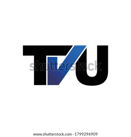 Letter TVU simple monogram logo design vector