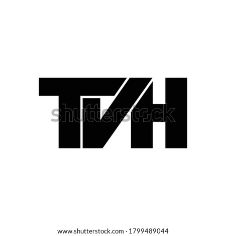 Letter TVH simple monogram logo design vector