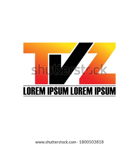 TVZ letter monogram logo design vector