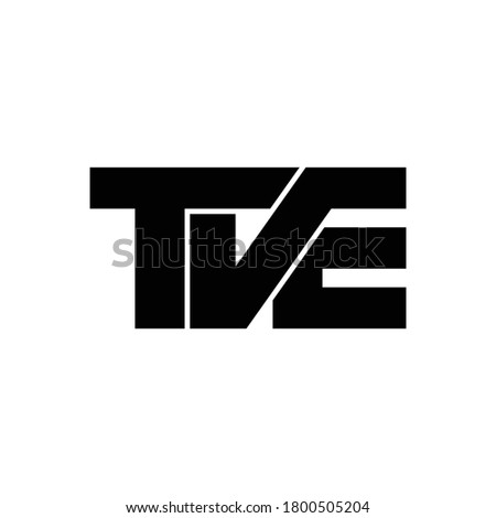Letter TVE simple monogram logo design vector