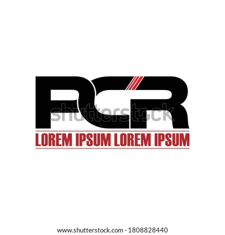 PCR letter monogram logo design vector