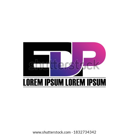 EDP letter monogram logo design vector