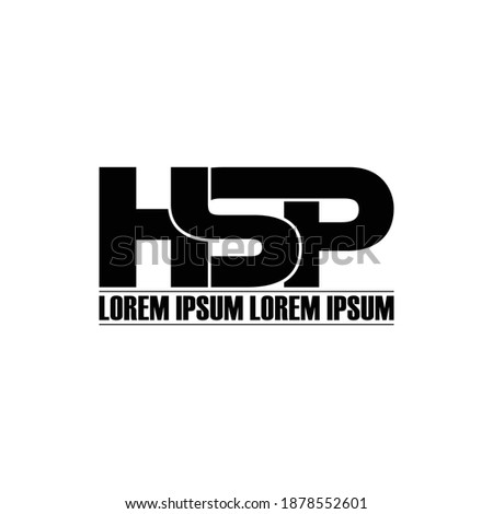 HSP letter monogram logo design vector