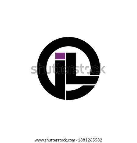 Letter IL circle logo design vector Foto d'archivio © 
