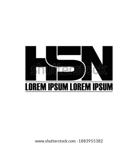 HSN letter monogram logo design vector