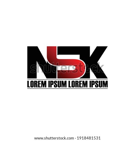 NSK letter monogram logo design vector