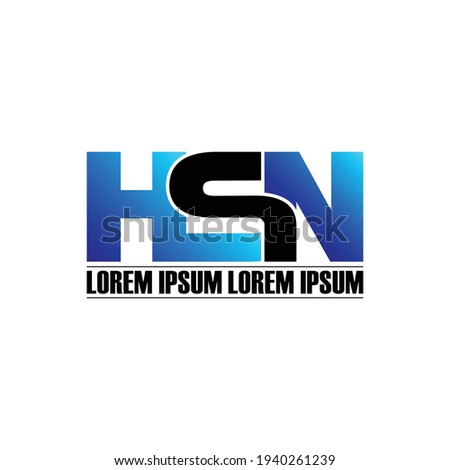 HSN letter monogram logo design vector