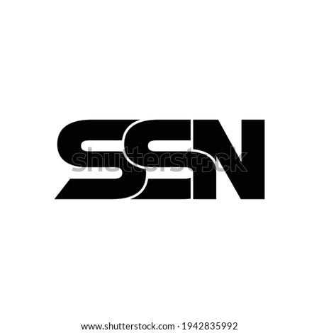 SSN letter monogram logo design vector