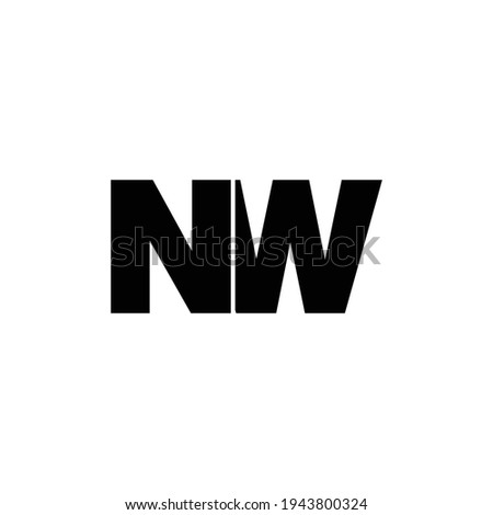 Letter NW simple logo design vector