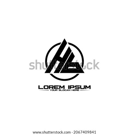 Letter HB triangle logo design vector