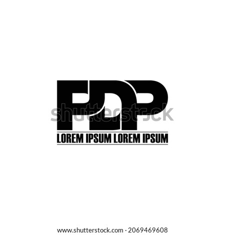 PDP letter monogram logo design vector