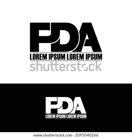 PDA letter monogram logo design vector