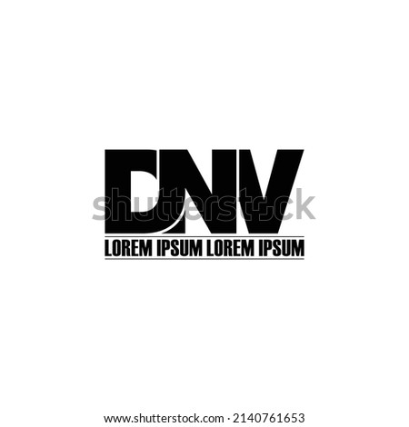 DNV letter monogram logo design vector
