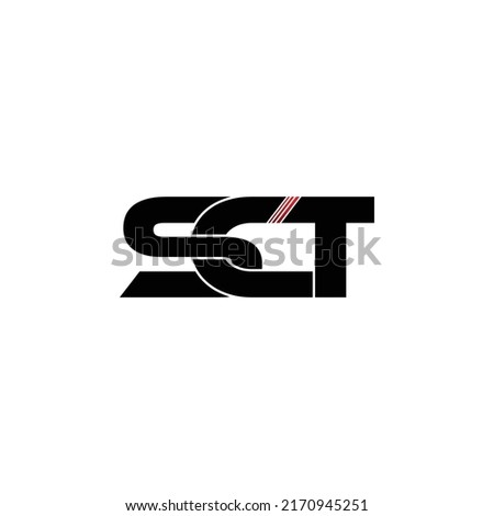 SCT letter monogram logo design vector