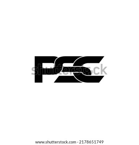 PSC letter monogram logo design vector
