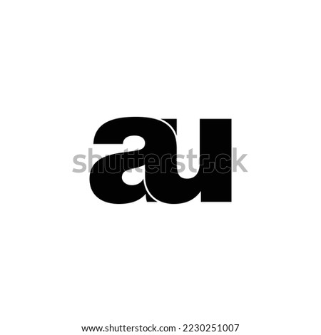 Letter AU simple logo design vector