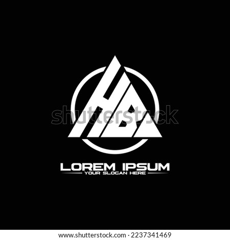 Letter HB triangle logo design vector