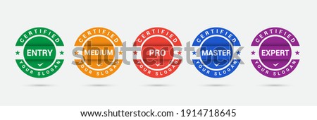 Logo badge for standard certified training criteria company. Vector illustration certify logo design. Certification icon business template.