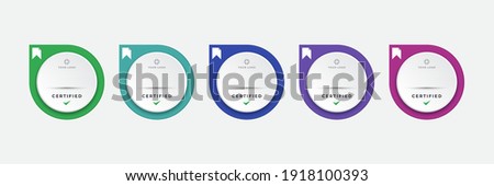 Certified digital badge logo design template. Future of IT certification for corporate project brand. Set modern icon vector illustration.