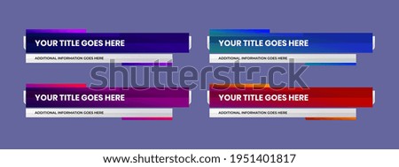 Lower Third TV News Bars Set Vector. News alerts, video streaming. Breaking, fake, sports news. Interface mark. The template mockup is editable and ready for your designs. Vector illustration.