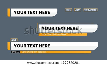 Lower third vector design with yellow shape overlay strip text video. News Lower Thirds Pack.