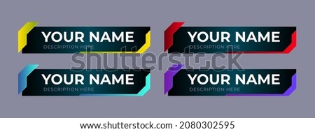 Set collection vector illustration of Broadcast News Lower Thirds Template. layout design banner for bar Headline news title, sport game in Television, Video and Media Channel