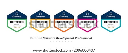 Certified Software Development Professional Vector Design Template. Certificate Company Training Badge Logo.