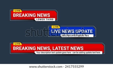 Breaking News Live Update Lower Third Vector Illustration Template