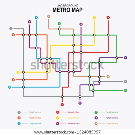 Subway tube map. City transportation vector grid scheme. Metro underground map. DLR and crossrail map design template.