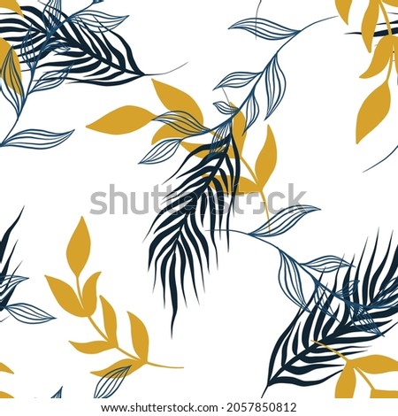 Seamless botanical pattern with leaves. Graphic design for fabric, textile, wallpaper and packaging Zdjęcia stock © 