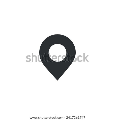 2D black pin location icon