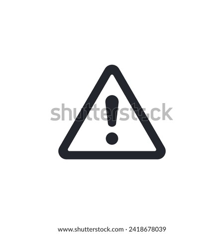2D outline and filled black warning triangle icon