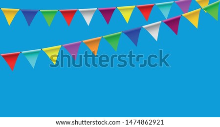 Image, Stock Photo Pennant chain with sky and clouds