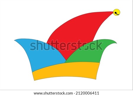 Carnival hat,
traditional german carnival foolscap, 
Vector illustration isolated on white background
