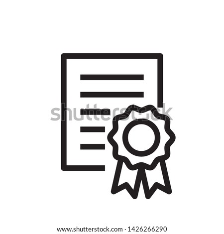 flat certificate icon symbol sign, logo template, vector, eps 10