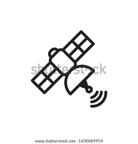 flat satellite, broadcast, radar, receiver, icon, illustration symbol sign, logo template, vector, eps 10