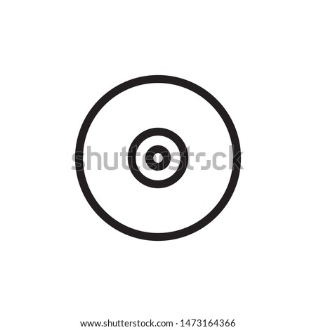 flat line cd disk icon. Logo element illustration. cd disk design. vector eps 10 .cd disk concept. Can be used in web and mobile . 