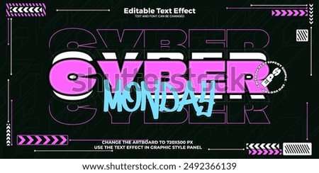 Cyber monday editable text effect in modern cyber simple trend style