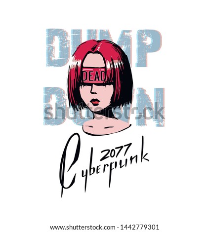 Cyberpunk style art for T-shirt print