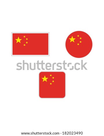 Vector Chinese Flag and Icon Set