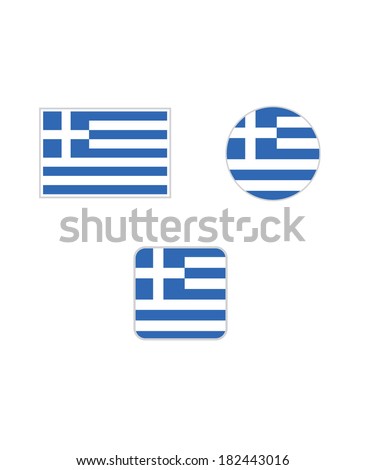 Vector Greece Flag Set