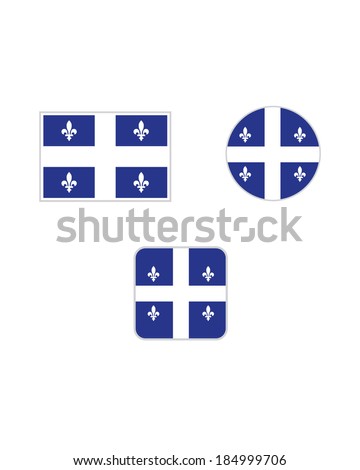 Vector Quebec Flag and Icon Set