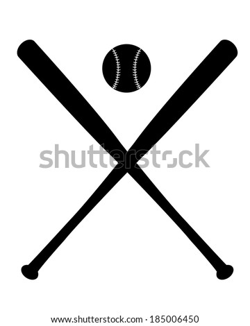 Vector crossed baseball bats and ball set