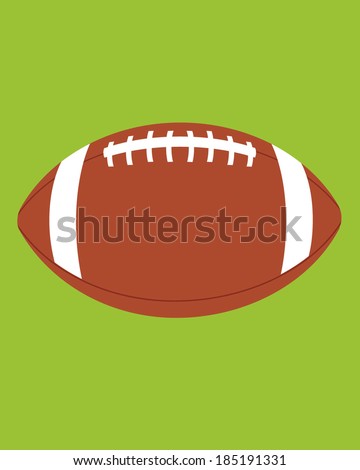 A vector icon of a football set against a green field background
