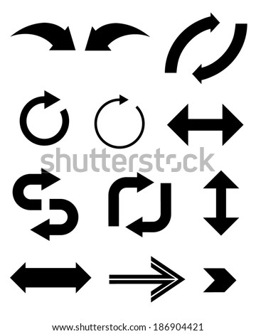A set of unique vector arrows and elements