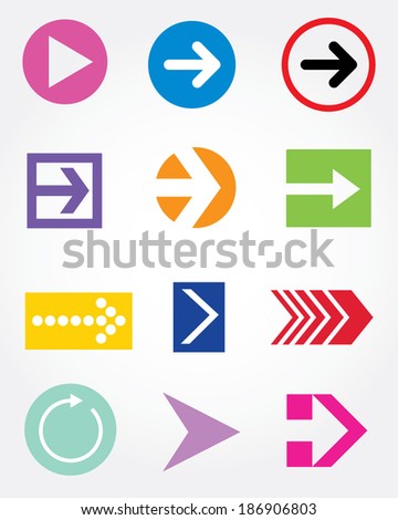 Colorful Vector Arrow Icon Set